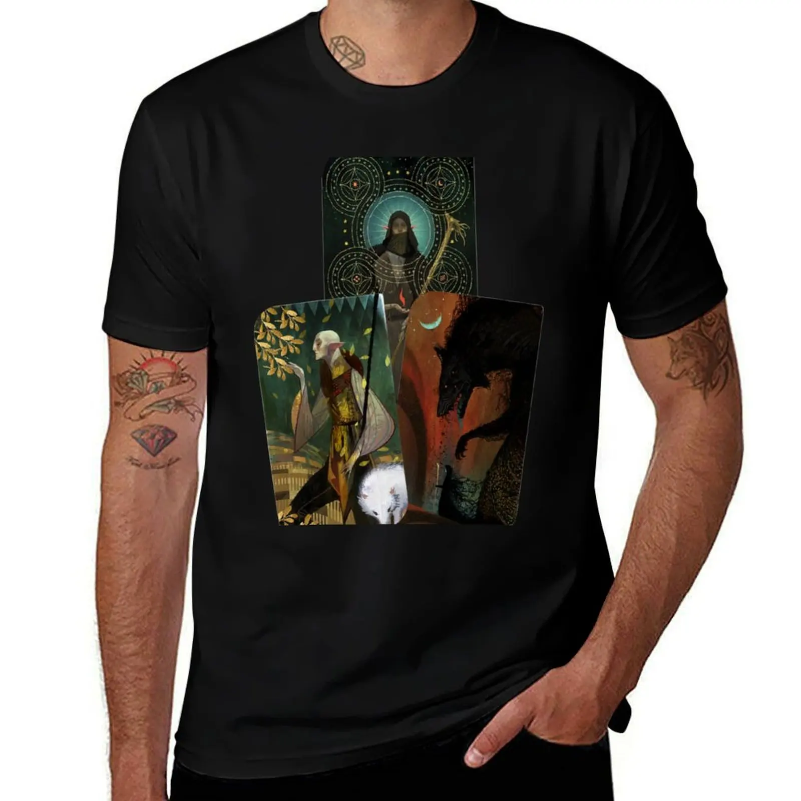 Solas Tarot Card Trilogy T-Shirt t shirts for man graphic funny T-Shirt