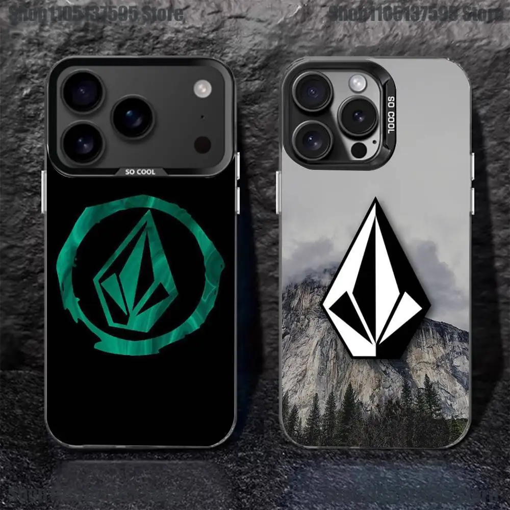 

Fashion V-Volcom Sport Style Phone Case For iPhone 17,16,15,14,13,12,11,Pro,XS,Max,Plus,Mini,SE4,E Black Matte Shockproof Cover