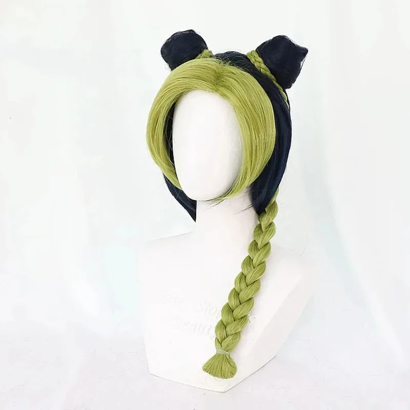 Jolyne Cujoh Kujo Cosplay Stone Ocean Cosplay Jojo Bizarre Adventure Cosplay Heat Resistant Synthetic Anime Wigs + Wig Cap