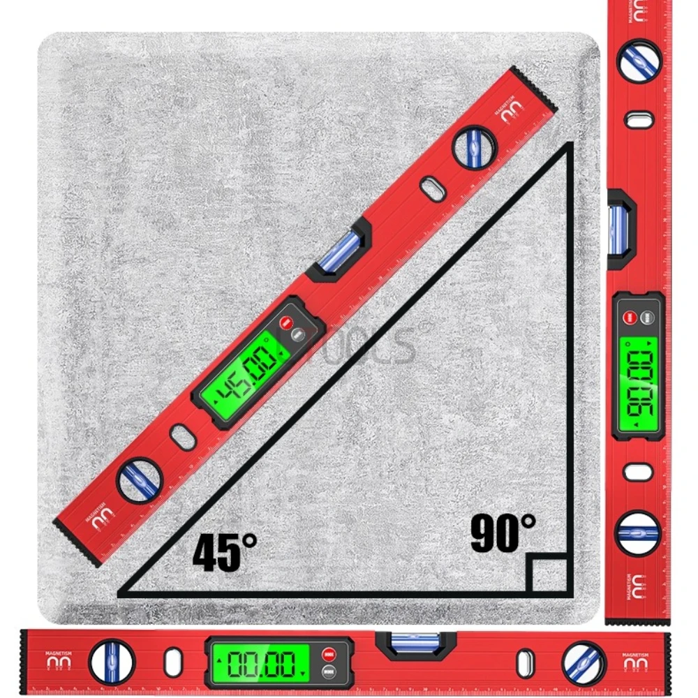 

4 in 1 Digital Balance Ruler Precision Electronic Level Ruler Aluminum Alloy Spirit Level Functional Magnetic Measurement Tools