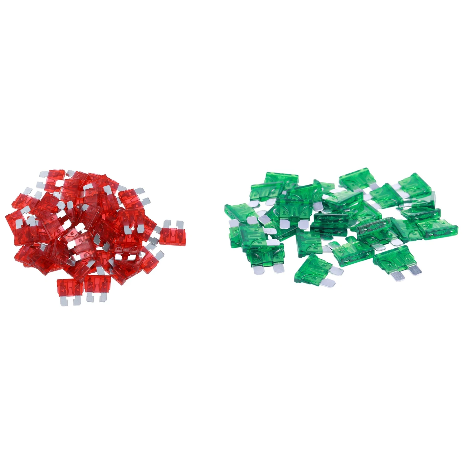 

50Pcs Car ATC ATO Blade Fuse Fuse Fuse Red 10A With 30Pcs Vehicle Car 30A 30Amp Green Body Two Prong Blade ATC Fuse-AB01