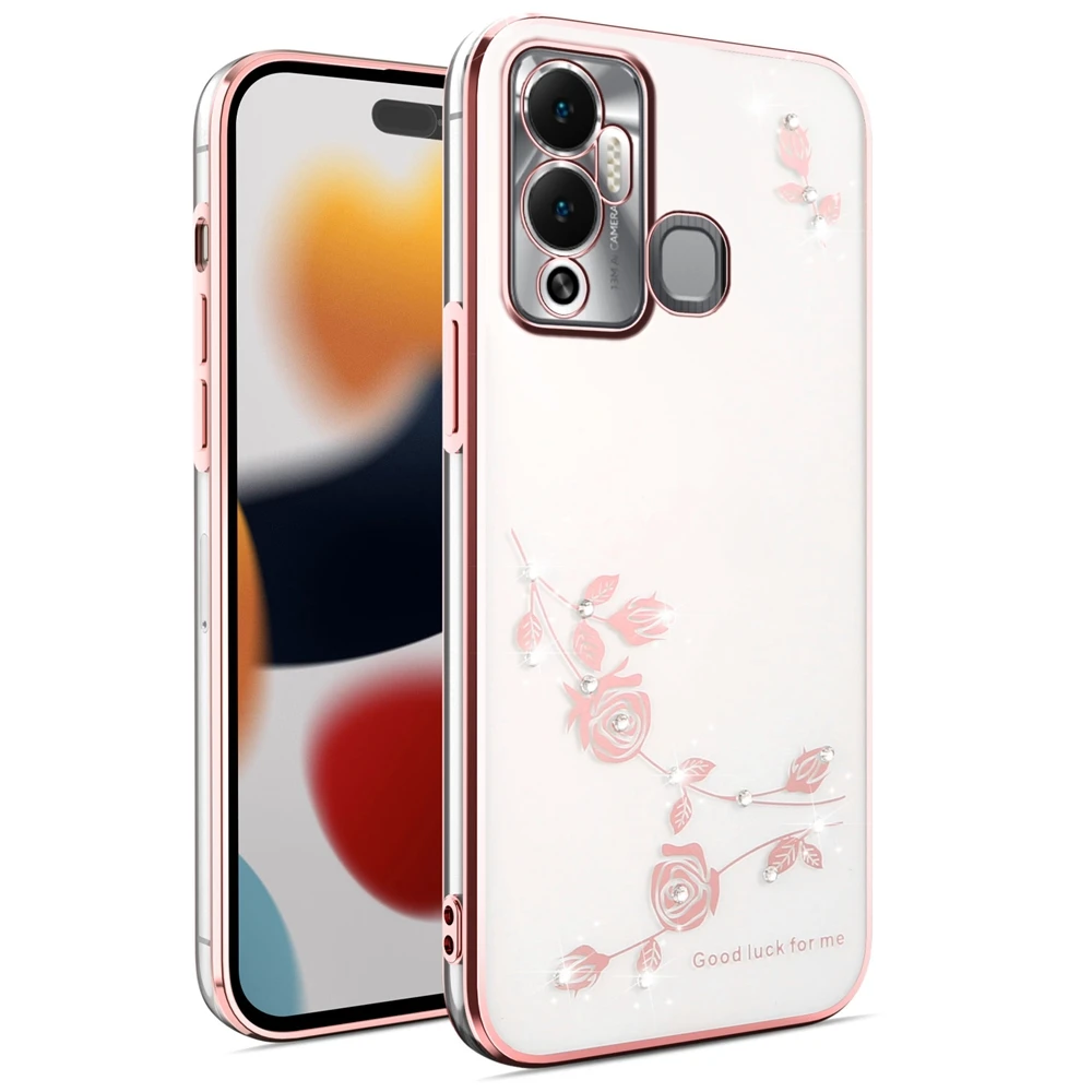 حافظة هاتف لامعة لهاتف انفينيكس نوت 40 30 برو 30 Vip 30i Zero 40 30 Coque حجر الراين شفاف ناعم غطاء خلفي مقاوم للصدمات من البولي يوريثان