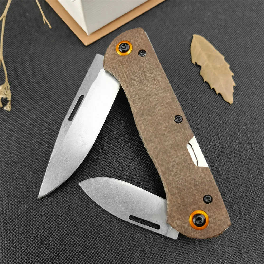 BM 317 Weekender 2-Blade Slipjoint Folding Pocket Knife D2 Drop Point Blade G10 / Linen Handles Survive Camping Hunting Tool