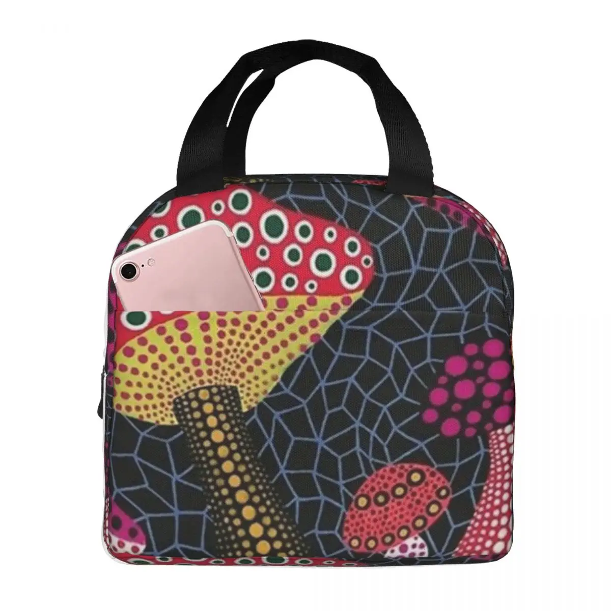 Yayoi Kusama Pop Pumpkin Classic Artists Thermal Insulated Lunch Bag Women Portable Lunch Container for Outdoor Storage Food Box