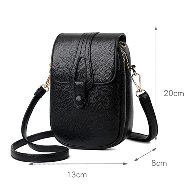 Simple Design PU Leather Crossbody Shoulder Bags for Women Spring Retro Branded Handbags and Purses Ladies Mobile Phone sac