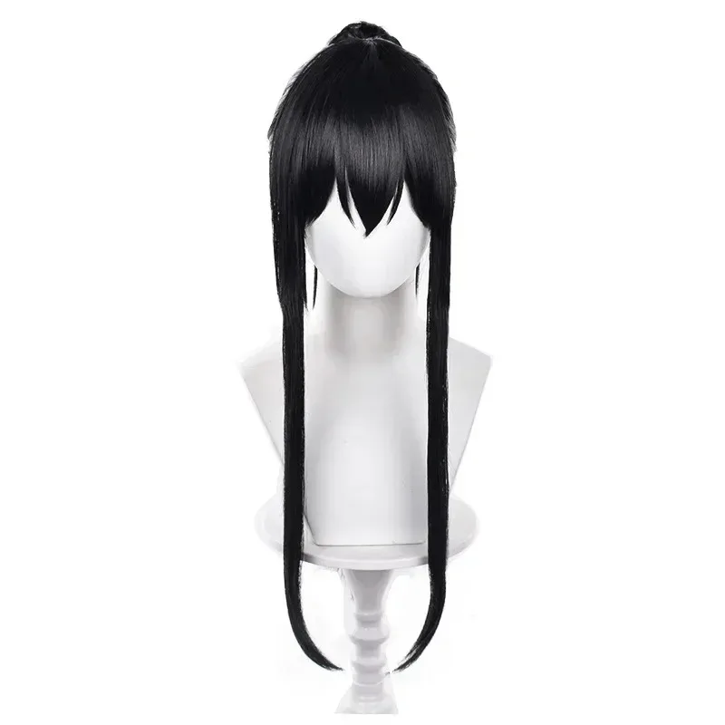 2025 aaa كابتن شعر مستعار تأثيري أنيمي كايجو رقم. 8 مينا أشيرو مشبك أسود طويل على شعر ذيل حصان لحفلات الهالوين P