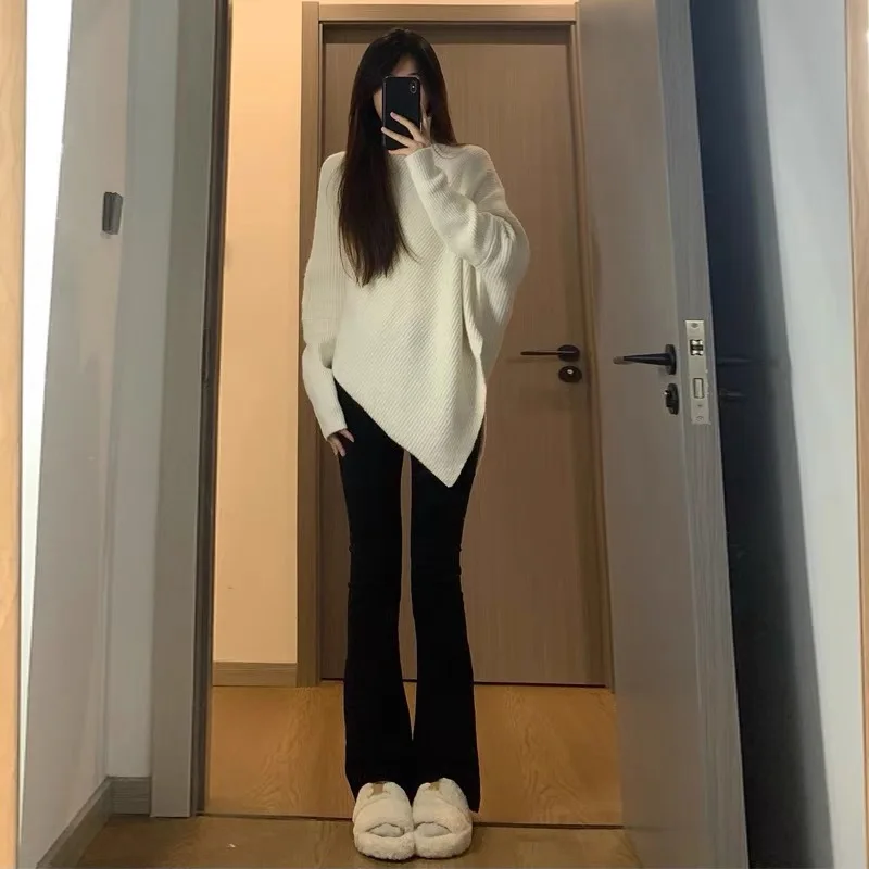 Turtleneck Sweater Women Baggy Fashion Design Pullover French Solid Color Thickened Knit Jumper Oversized Sweater Кофта Женская