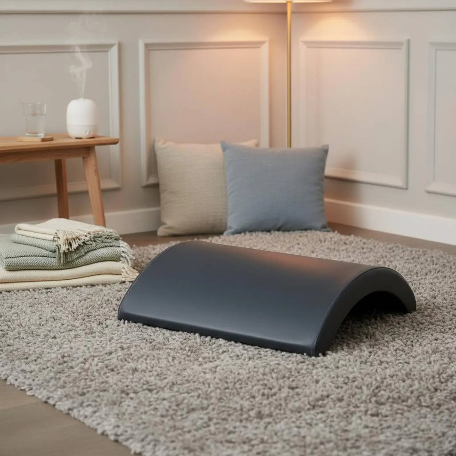Pilates Arched Barrel Ergonomic Design Back Stretcher Arch Lumbar Support Stretcher Portable Foam Spine Arch Soft Leather