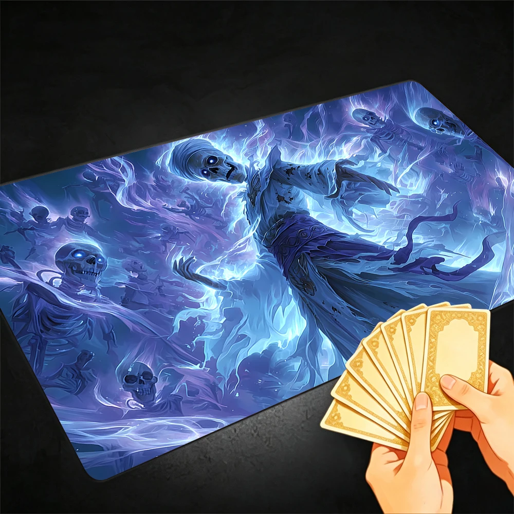 Magic Skeleton Army TCG Playmat Magic Playmat Gathering Gaming Mat with Stitched Edge Anti-slip base 60X35cm Trading Card Game