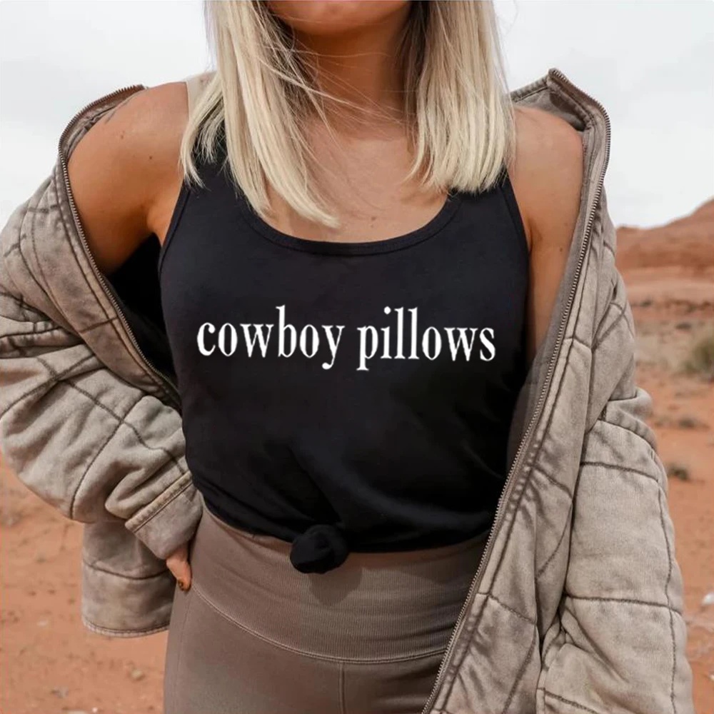 Cowboy Pillows Tank Top Cowgirl Shirt Western Shirt Cowboy Shirt Funny Western Shirt Women Summer Trendy Sleeveless Vests