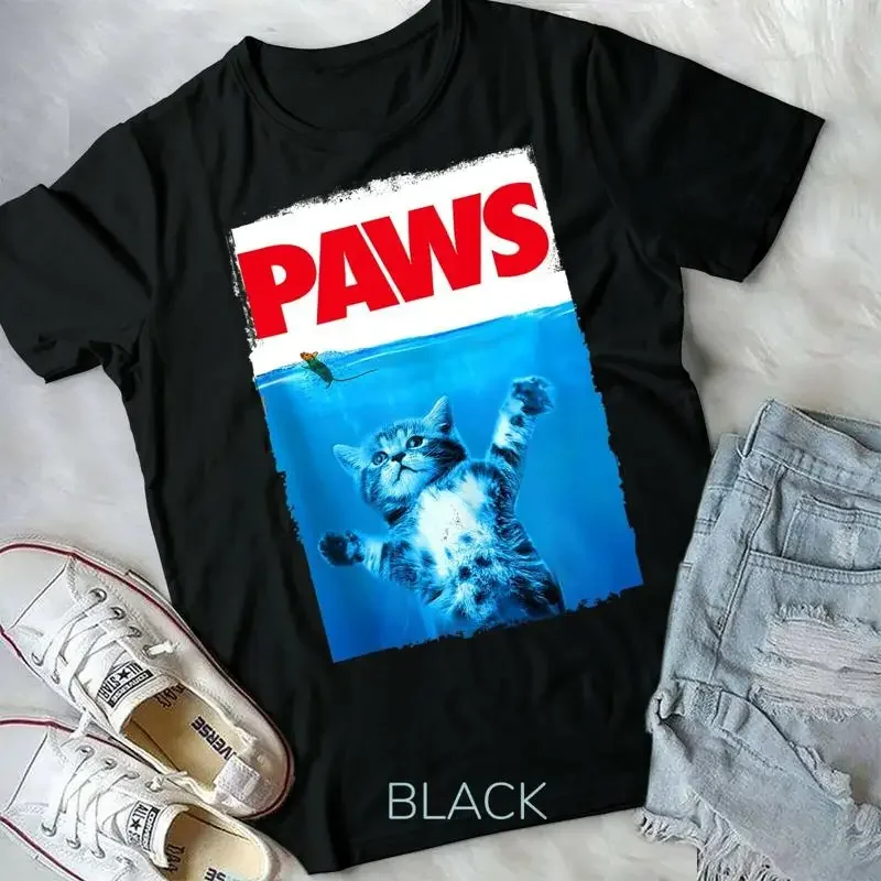 Paws Cat and Mouse Top Cute Funny Cat Lover Parody Top Unisex Form T Shirt
