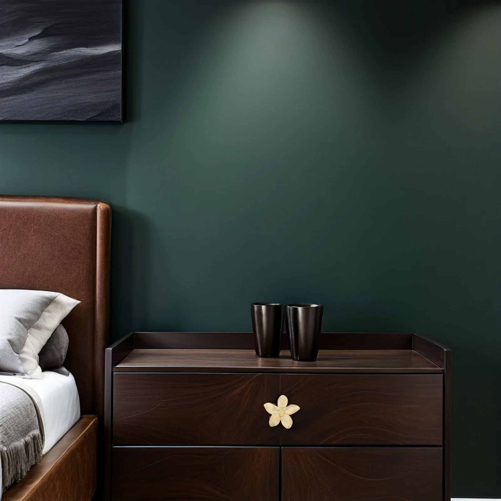 

4Pcs Vintage Cabinet Door Handles Retro Flower Shape Zinc Alloy Knobs Decorative Drawer Pull Handles Kitchen Hardware