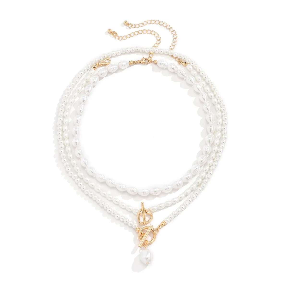 Elegant Vintage Imitation-Pearl Love Heart Pendant Choker Necklace Women Punk OT Buckle Bead Chain Wed Jewelry Y2K Accessories image 5