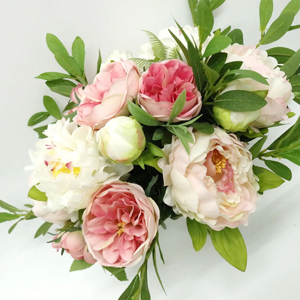 Mazzi di fiori di peonia rosa per damigella d'onore rosa di seta da sposa che tiene fiori decorazione per la casa di nozze fai da te hochzeit zubehr