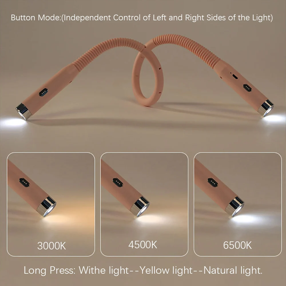 ضوء قراءة الرقبة، ضوء الكتاب، مصباح قابل لإعادة الشحن يدوم طويلاً، ضوء كتاب مثالي للقراءة في السرير، الحياكة، التخييم،