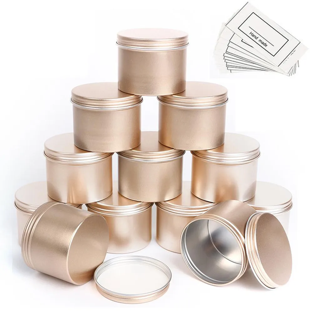 12pcs/24pcs Pack 100ml Round Empty Aluminum Jar Tea Package Box Sundry Kitchen Seasoning Pot Gold Silver Black Containers