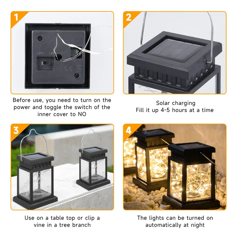 LED Solar Lantern Lamps Waterproof Outdoor LED Atmosphere Lights Landscape Camping Palace Solar Light for Garden Courtyard Decor