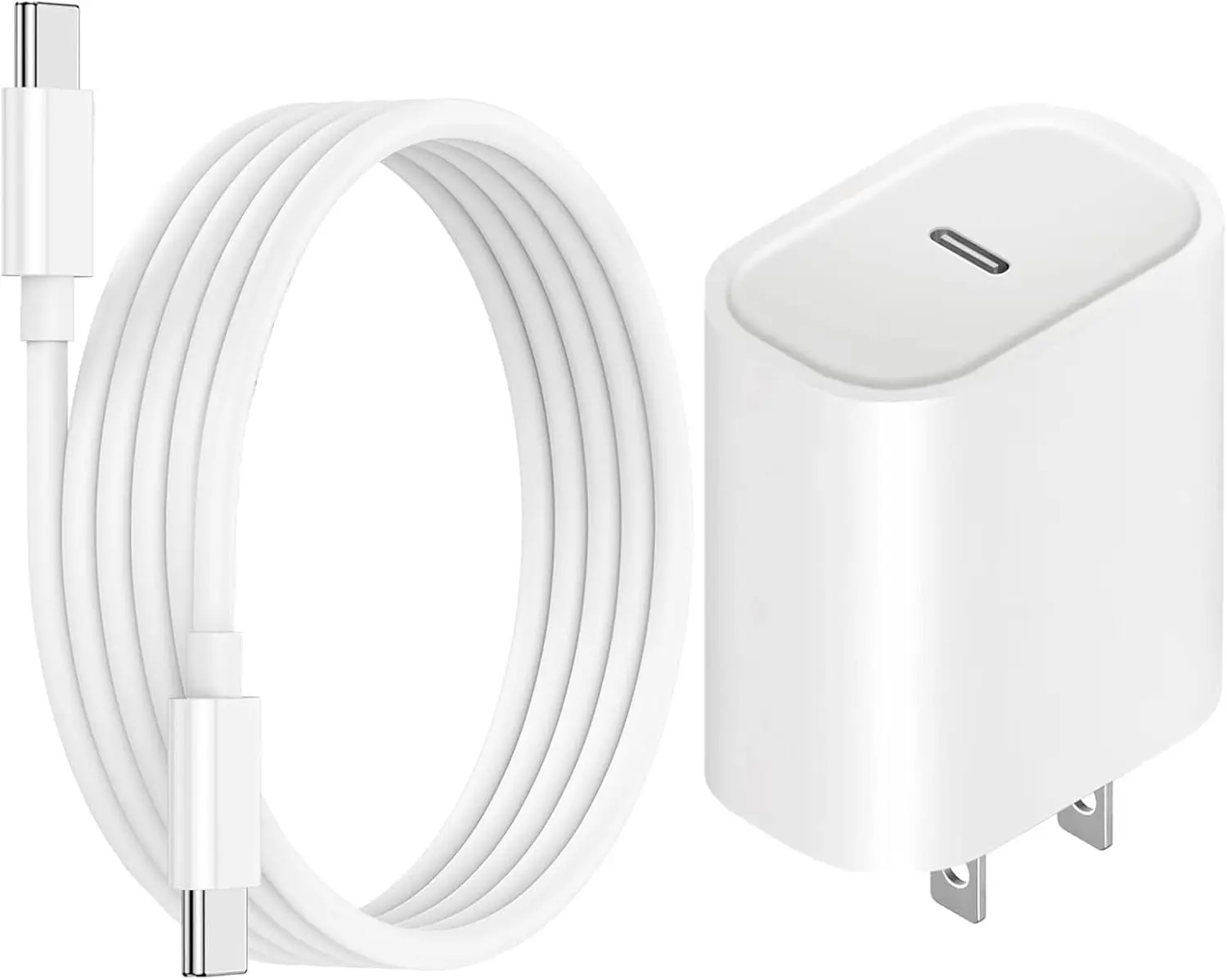 شاحن USB C سريع لأجهزة AirPods 4 Pro 2 3 Max 2024، iPhone 15 16 17، iPad Pro، محول طاقة PD بقدرة 20 وات مع كابل USB-C بطول 6.6 قدم #1