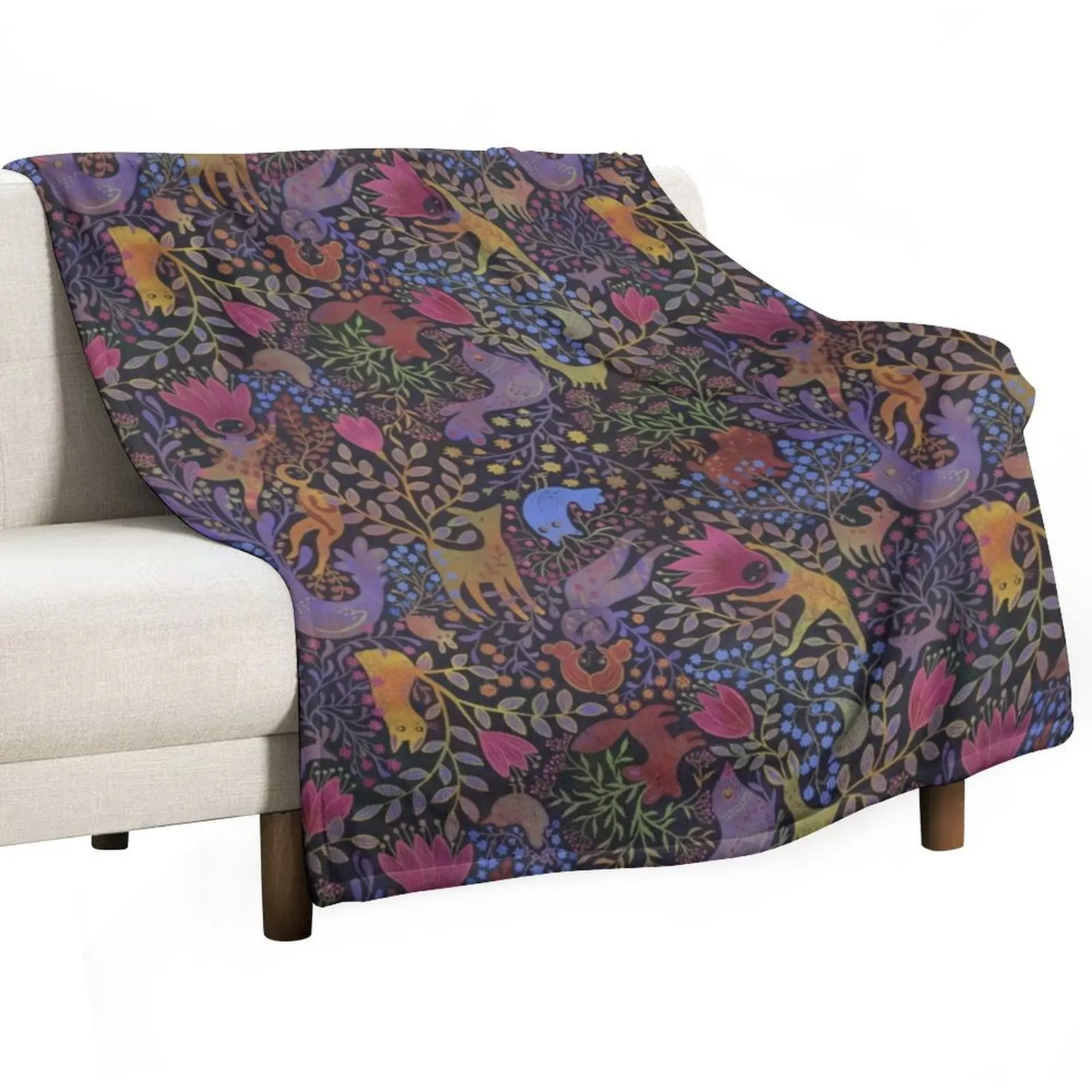 Jewel tone design in dark background Throw Blanket Extra Large Throw Single wednesday Thin Thermal Beautifuls Blankets