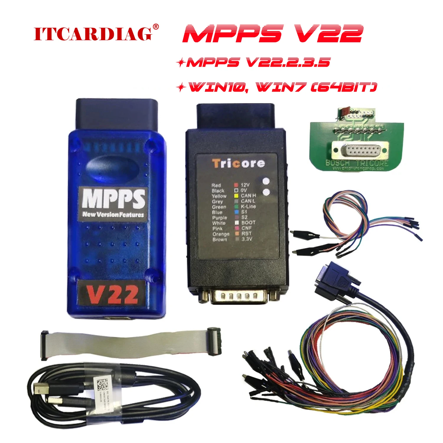 MPPS V22 Full Version Unlock Version MPPS Master V22.2.3.5 FRF Decryption Tricore Boot OBD2 Tools Programmer Support Windows 10