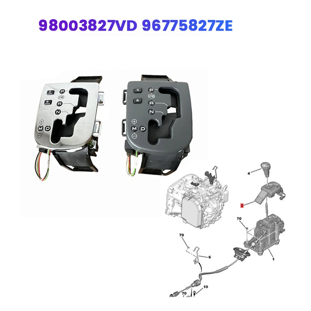 자동 기어 변속 제어판 디스플레이 버튼 커버 98003827 VD 96775827 푸조 307 308 시트로엥 C3-XR 14-22 A—L49A용 ZE