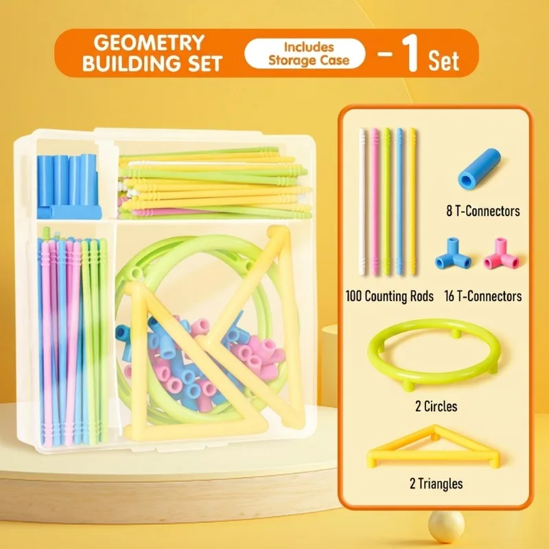 Geometry Building Set for 5th and 6th Grade Second Semester 3D Shape Recognition Combination Math Teaching Aids Learning Tool