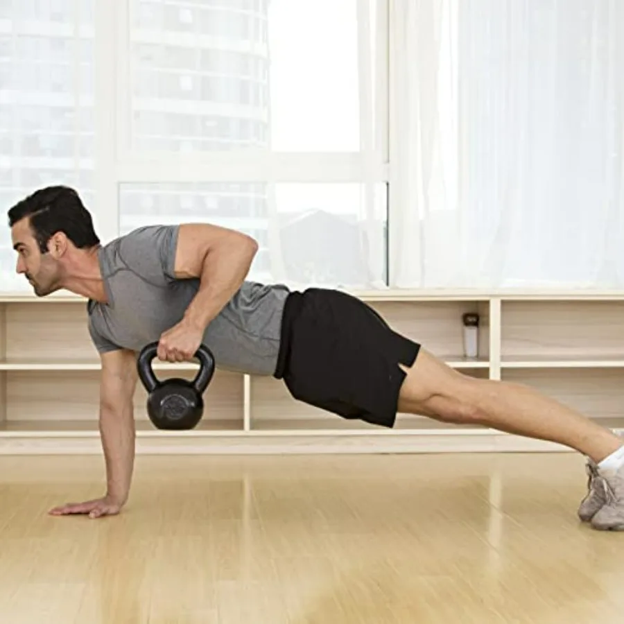 JFIT أوزان Kettlebell من الحديد الزهر 30 رطل لتدريب القوة وتمارين اللياقة البدنية الوظيفية في صالة الألعاب الرياضية المنزلية المتينة والمريحة #6