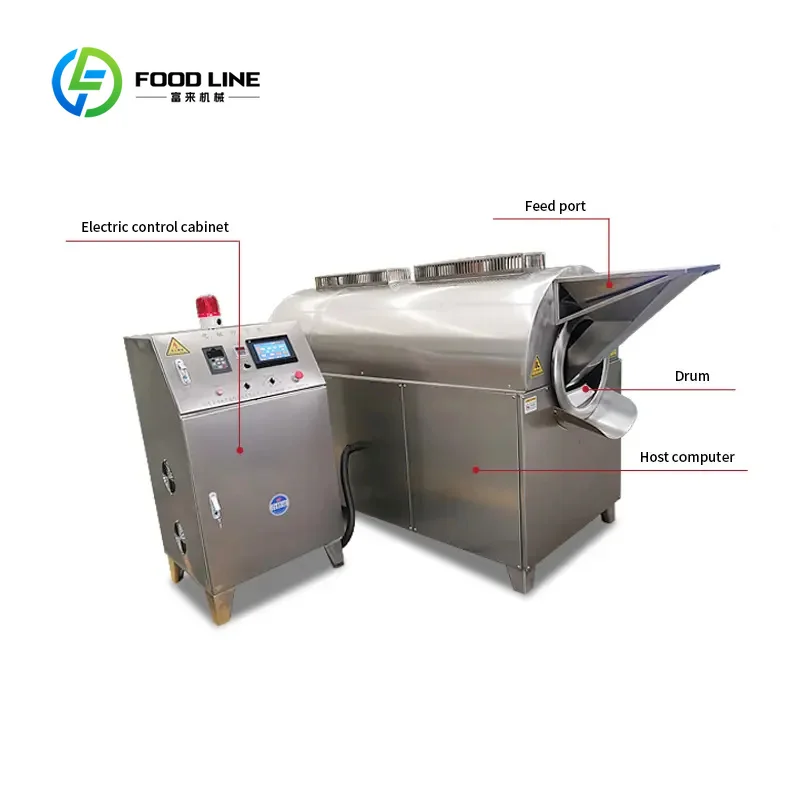 Nuts Roaster Machine Stainless Steel Rotary Drum Electric Heating For Chestnuts Peanut Commercial Factory FL Custom Wholesale
