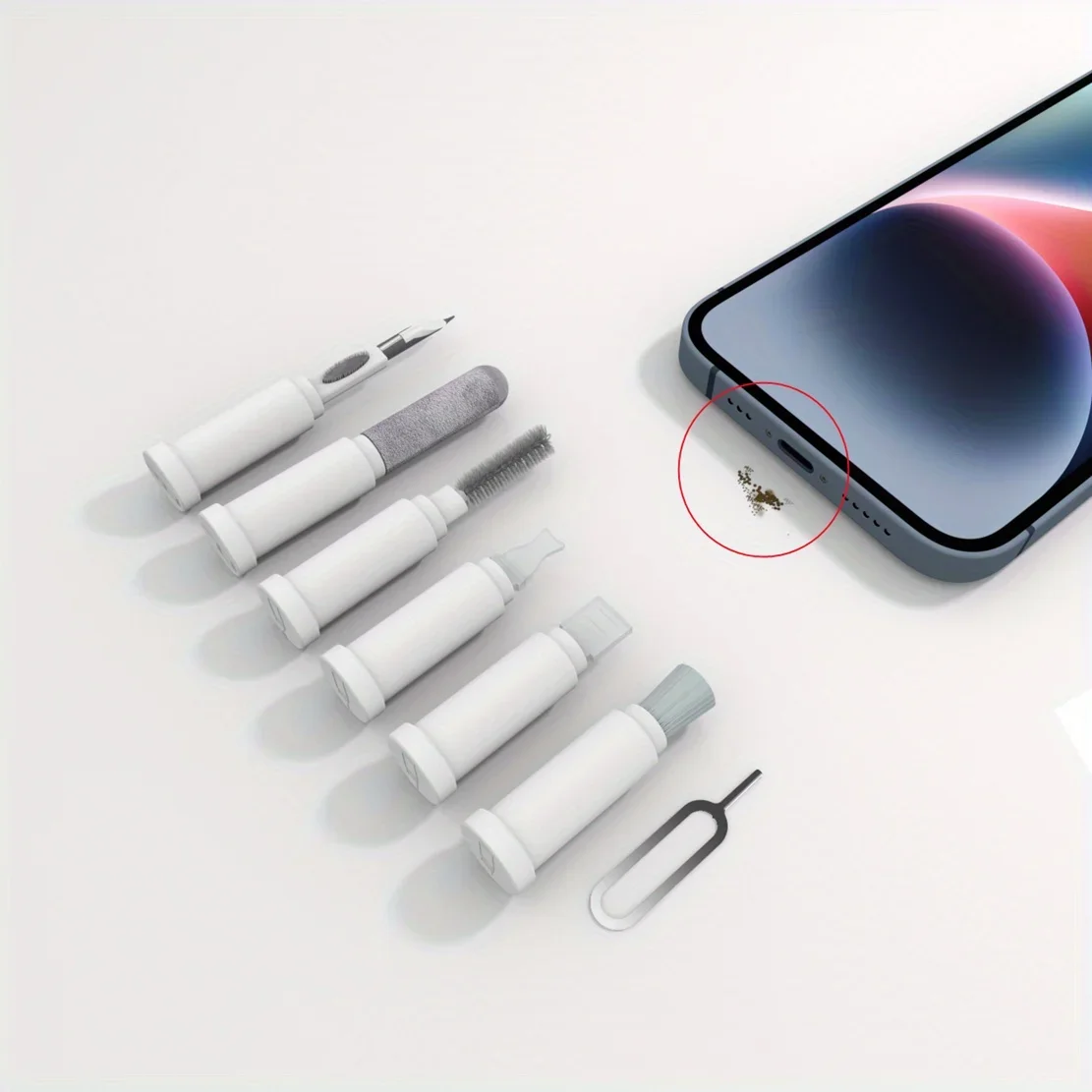 Portable Design Multi-Device Cleaning Kit for AirPods, Phones, Cameras & Computers - Includes Cable and Connector Cleaner Tools