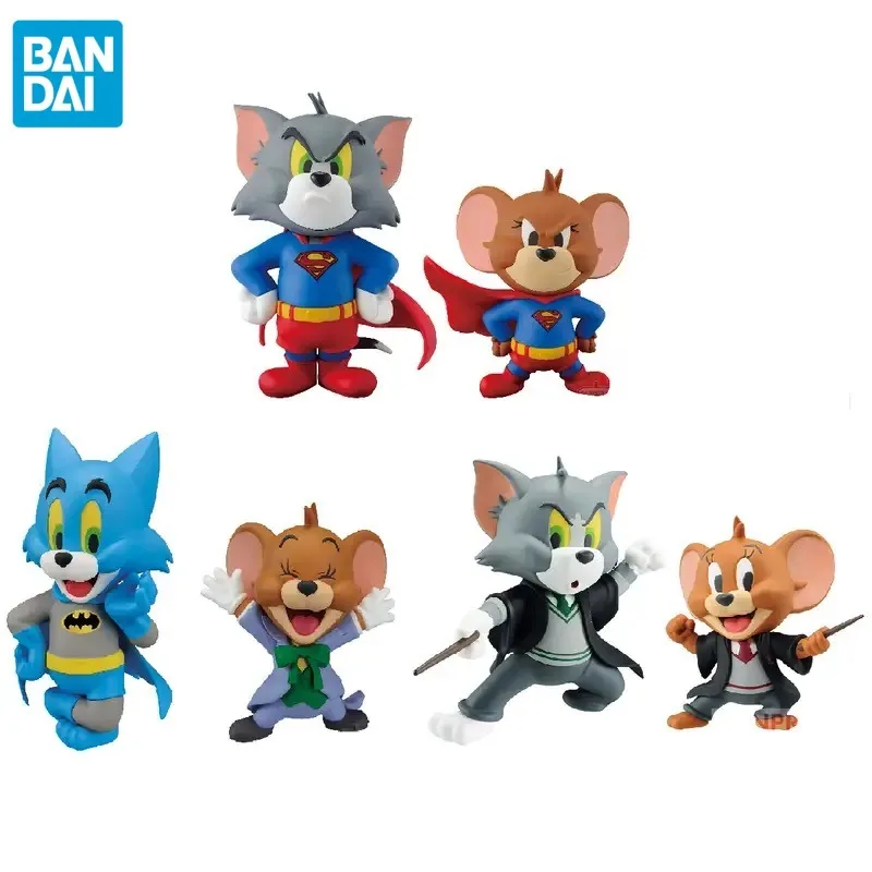 6 sztuk/worek Bandai Tom i Jerry Figurki Anime Kolekcja Ozdoby Model Zabawki Prezent Urodzinowy