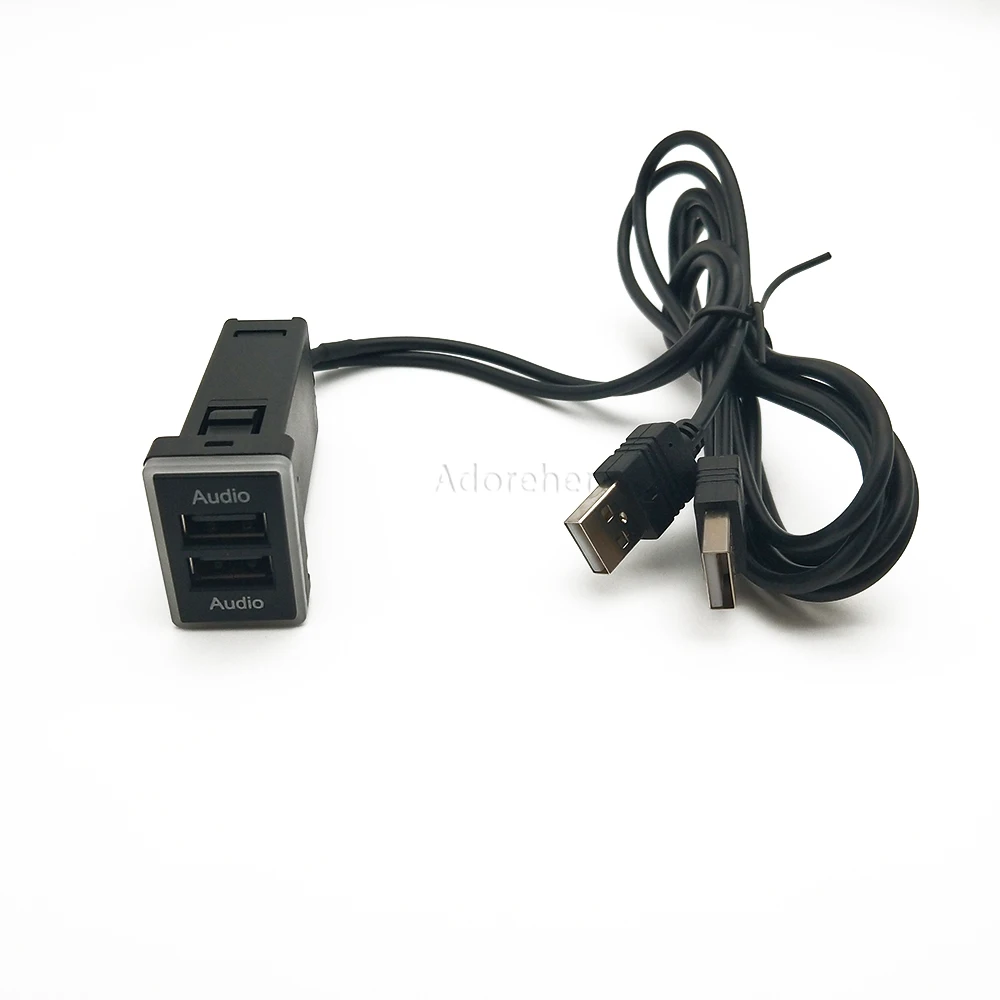 Car Double USB Port Adapter USB Audio U-disk Flash Socket Music Play for Toyota Camry Prius Corolla Prado Yaris view 3