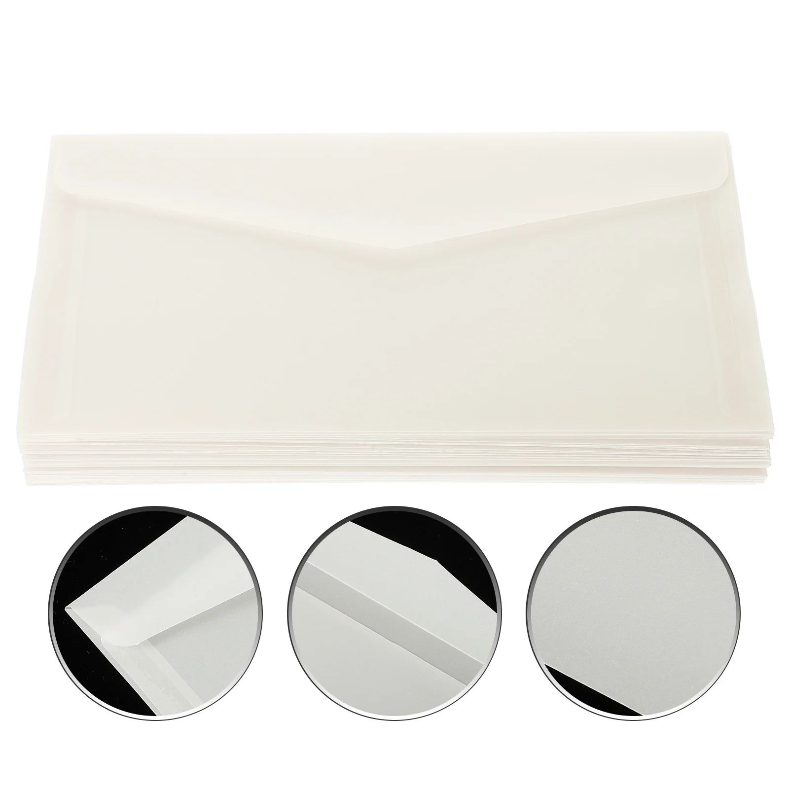 

50Pcs Invitation Envelopes Translucent Design Blank Envelopes for Wedding Cards Festival Use Blank Envelope
