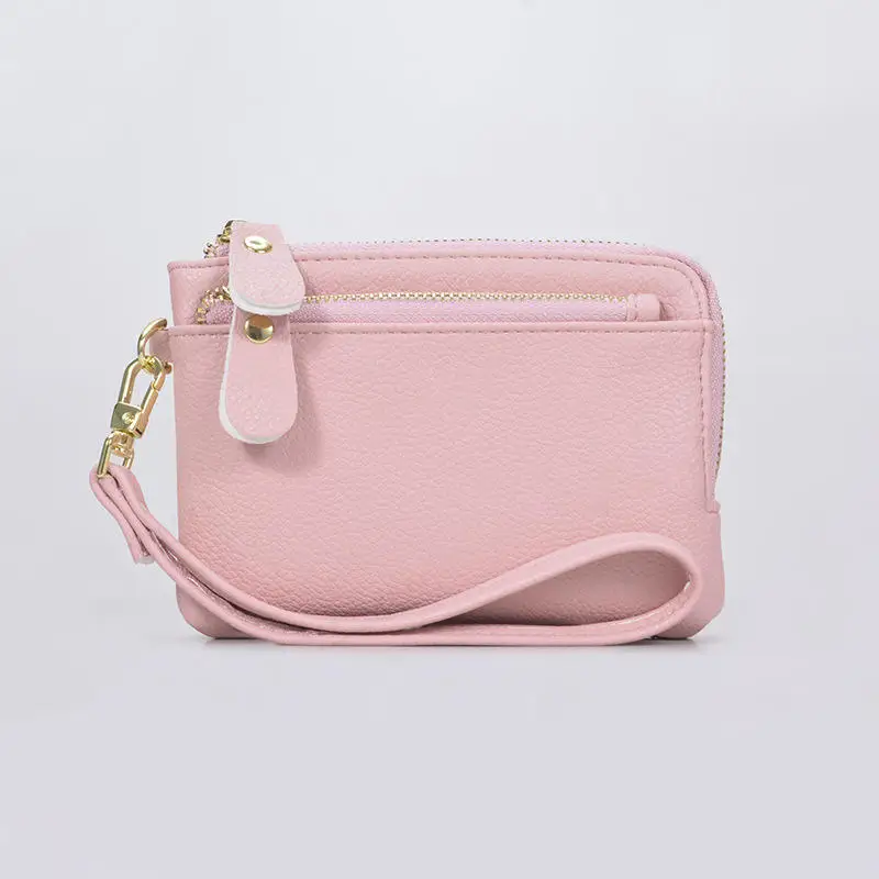 

2025 Women PU Leather Coin Purse Mini Change Purses Kids Coin Pocket Wallets Key Chain Zipper Pouch Card Holder Wallets