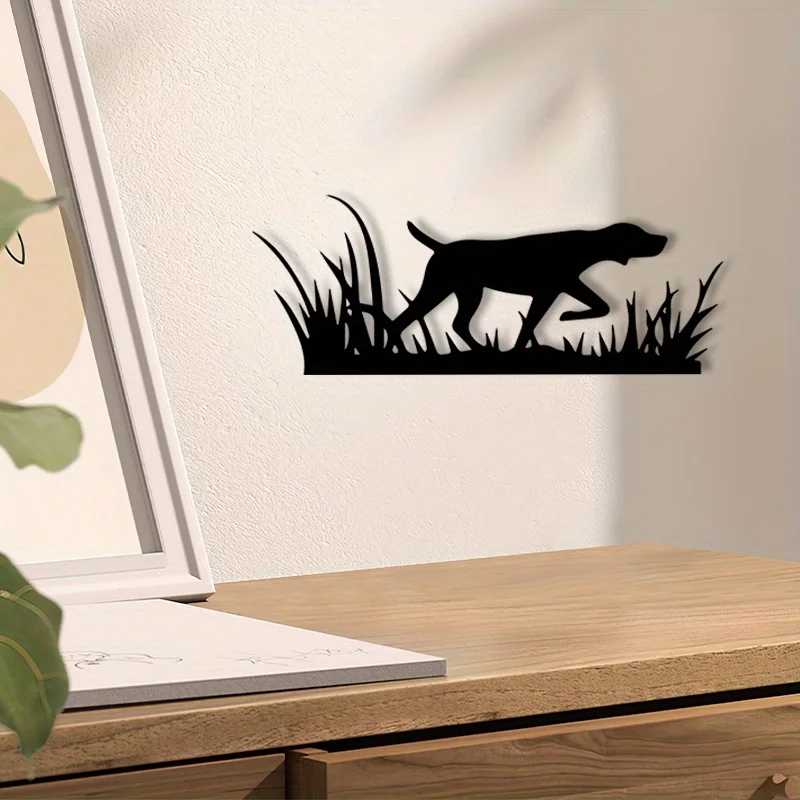 German Shorthaired Pointer Metal Wall Art - Weatherproof Dog Silhouette Decor for Garden Fence, Pet Memorial Gift view 3