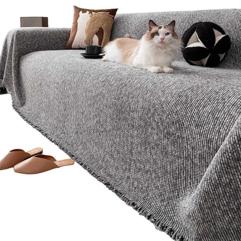 2025 Chenille Sofa Cover Colorful Anti-Slip Backrest Protector for All Seasons Cat Scratch Resistant Simple Style