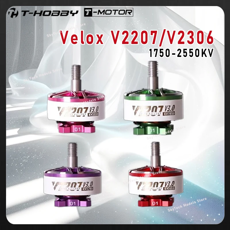 

Бесколлекторный двигатель T-MOTOR T-HOBBY Velox V2207/V2306 V3 1750-2550KV 6S/4S для RC FPV фристайл-квадрокоптеров 5 дюймов, запчасти для DIY-сборки