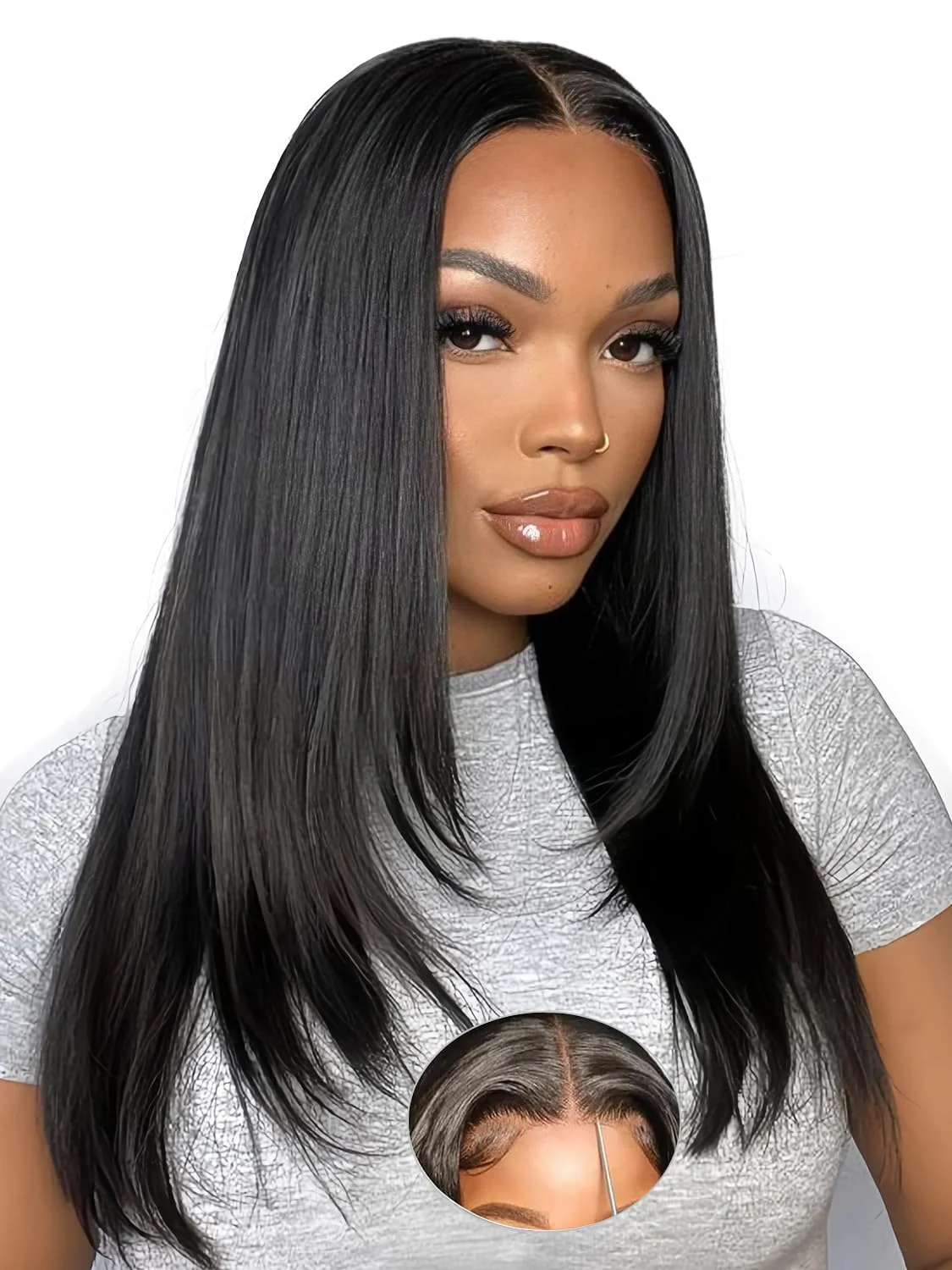 7x6 Glueless Wig Brazilian Straight 7x6 Lace Closure Glueless Wig Human Hair Ready To Wear Pre Cut Wig