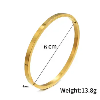 全新 4/6/8mm 不鏽鋼手環 男女通用 可開合 不褪色 情人節禮物 休閒百搭配飾 Joias 10 最佳銷售 潘朵拉手鐲 - №10