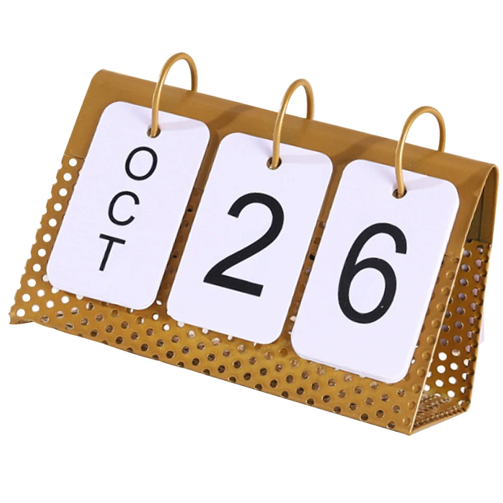 

Desk Calendar 2023 Metal Frame Exquisite Craftsmanship Non- Compact Design Home Decoration Office Desktop Organizer