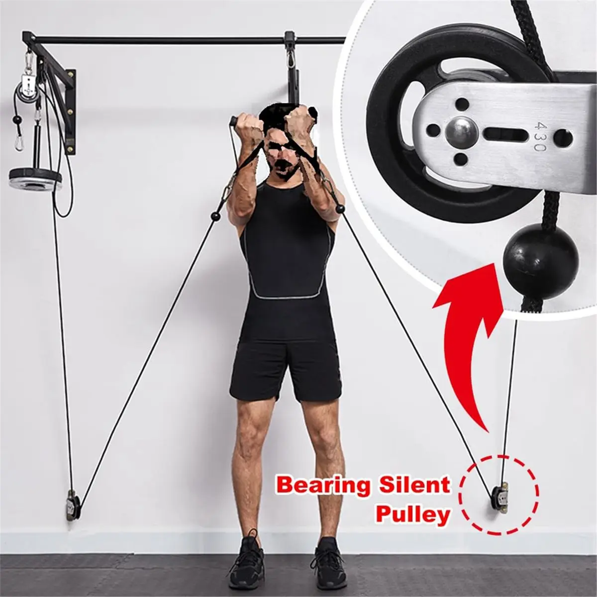 ABYB Gym Pulley Blocks,Wall Mount Fixed Pulley Wheel Rotation 180 Degree, for LAT Pulley System,for Gym Pulley System