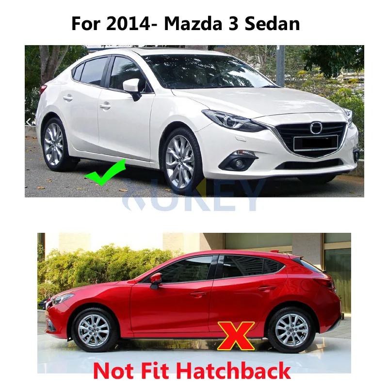 Front Rear Molded Mud Flaps For Mazda 3 (BM) Axela 4-Door Sedan 2014-2017 Mudflaps Splash Guards Mud Flap Mudguards 2015 2016