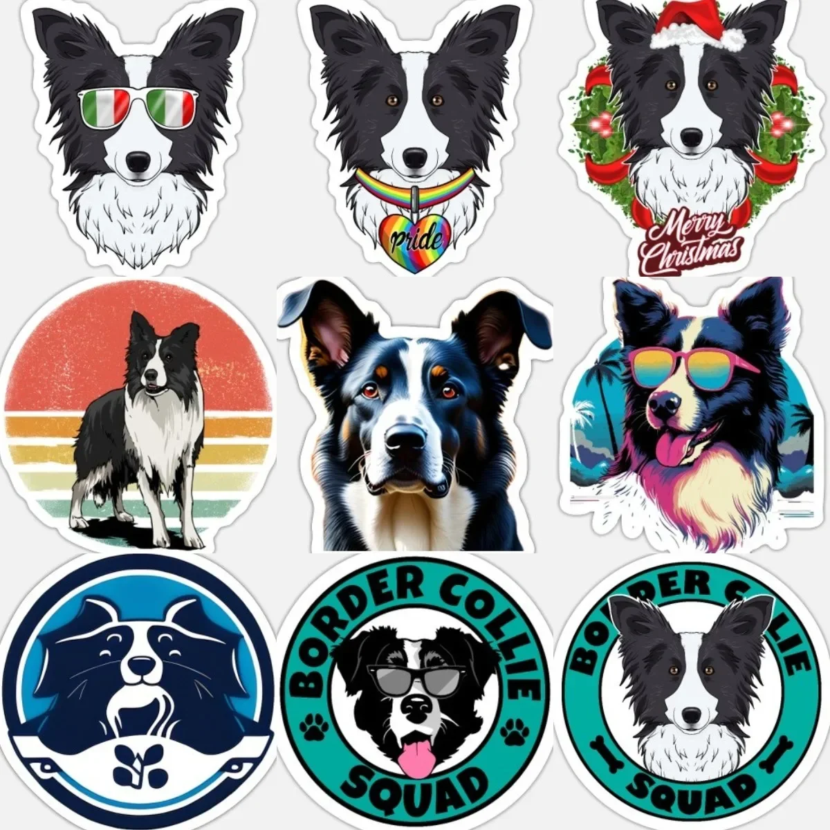 

Border Collie Dog Badge Creative Stickers Laptop Car Window Truck Motorcycle Bicycle Wall Table Room Box Camper Decal Assecories