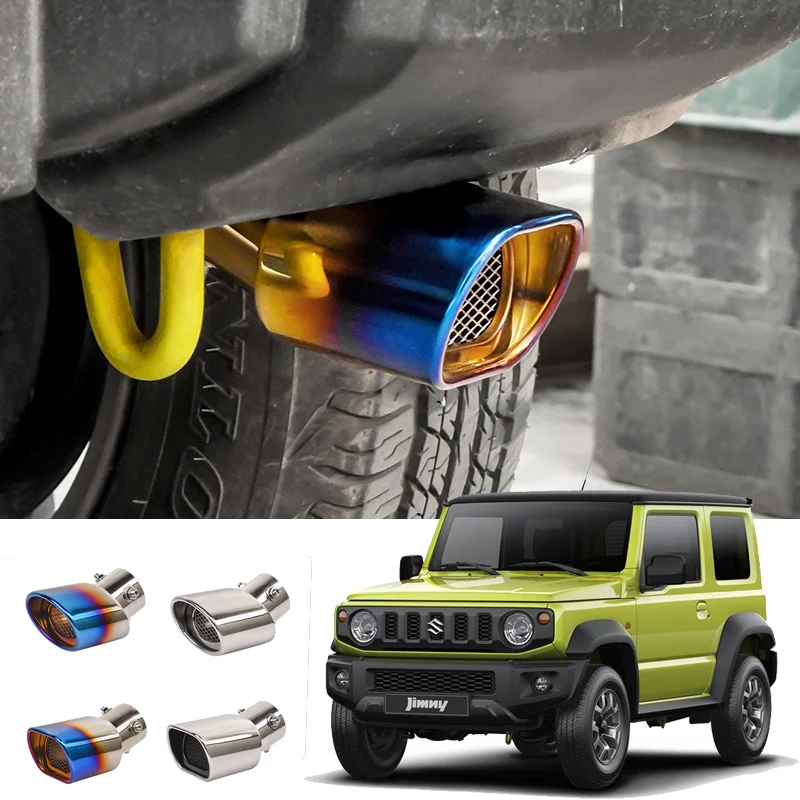 Car Exhaust Muffler Silencer Tail Pipes 304 Stainless Steel Rear Tail Throa For Suzuki Jimny 2022 Accessories  JB64 JB74 2021