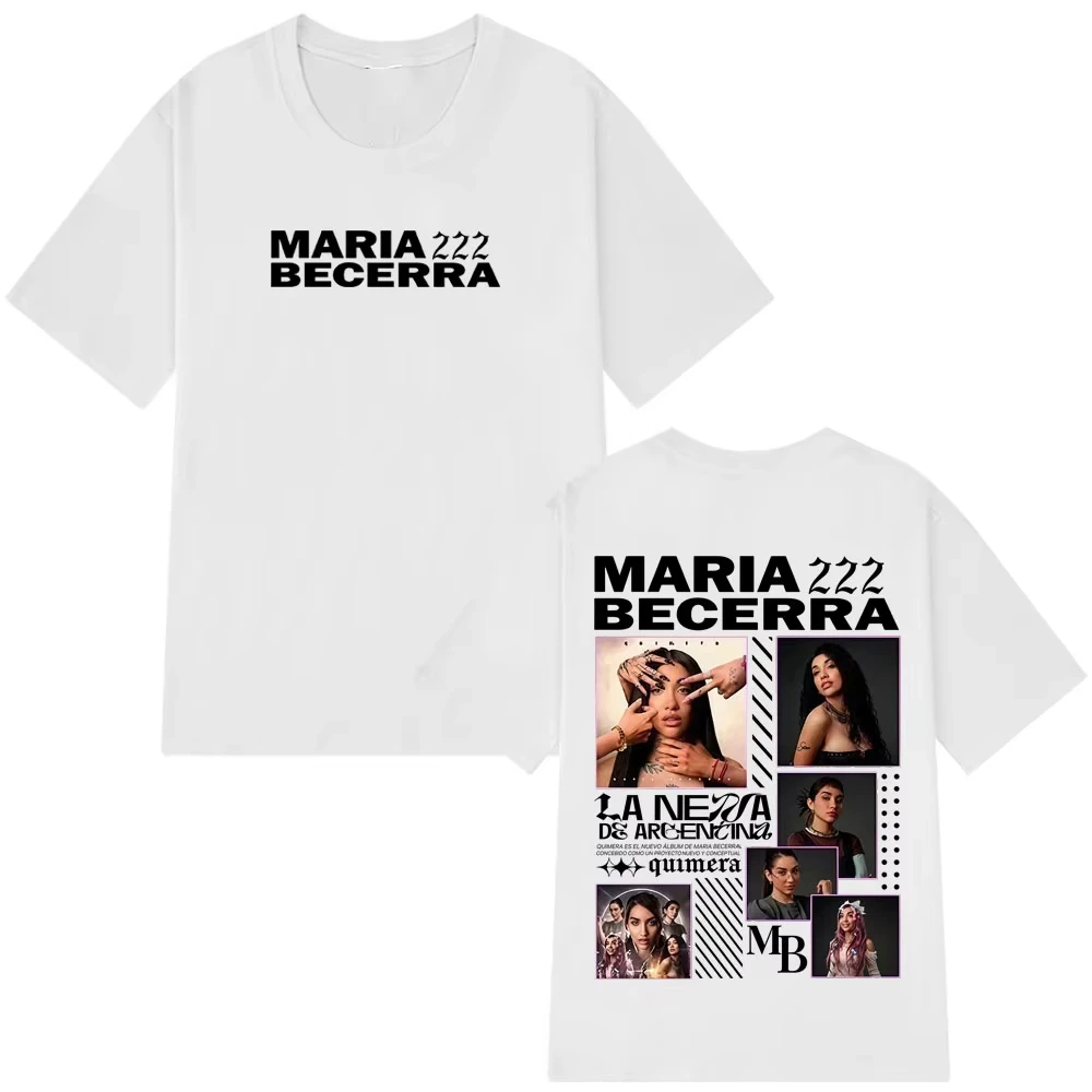 Camiseta con estampado del álbum de la cantante Maria Becerra Quimera, ropa Harajuku para hombre y mujer, camiseta informal holgada de algodón, ropa de calle estética