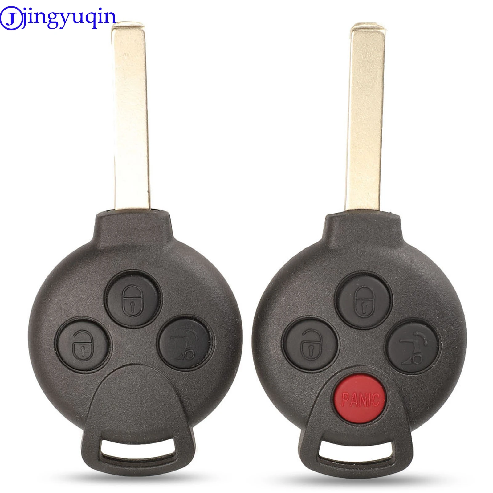 Jingyuqin 3/4 pulsanti Car Key Shell Remote Fob Cover Case Blank Fob per MERCEDES BENZ MB Smart 451