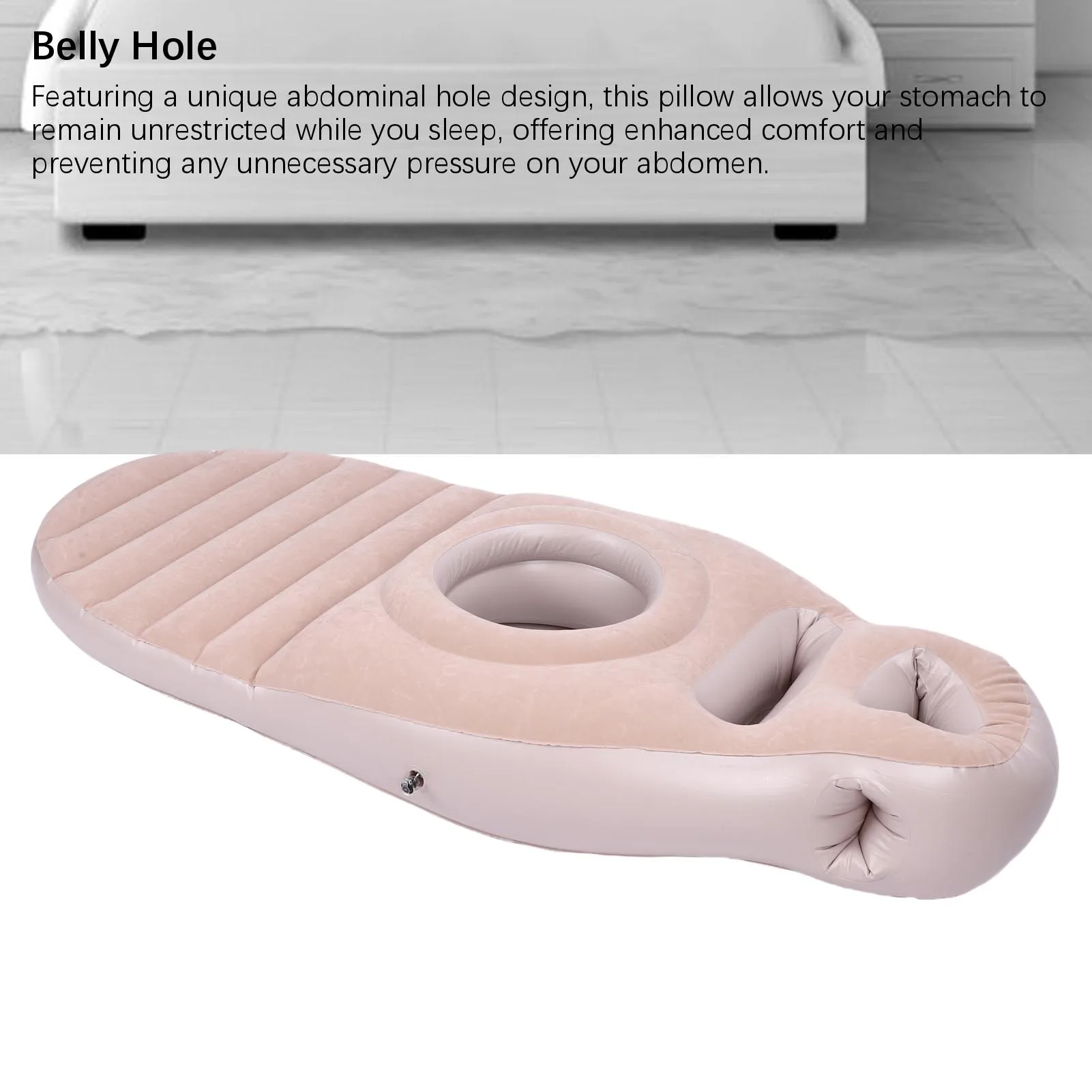 Full Body Pillow with Belly Hole Comfortable Lightweight PVC Inflatable Pool  for Sleeping Support Maternity Pillow