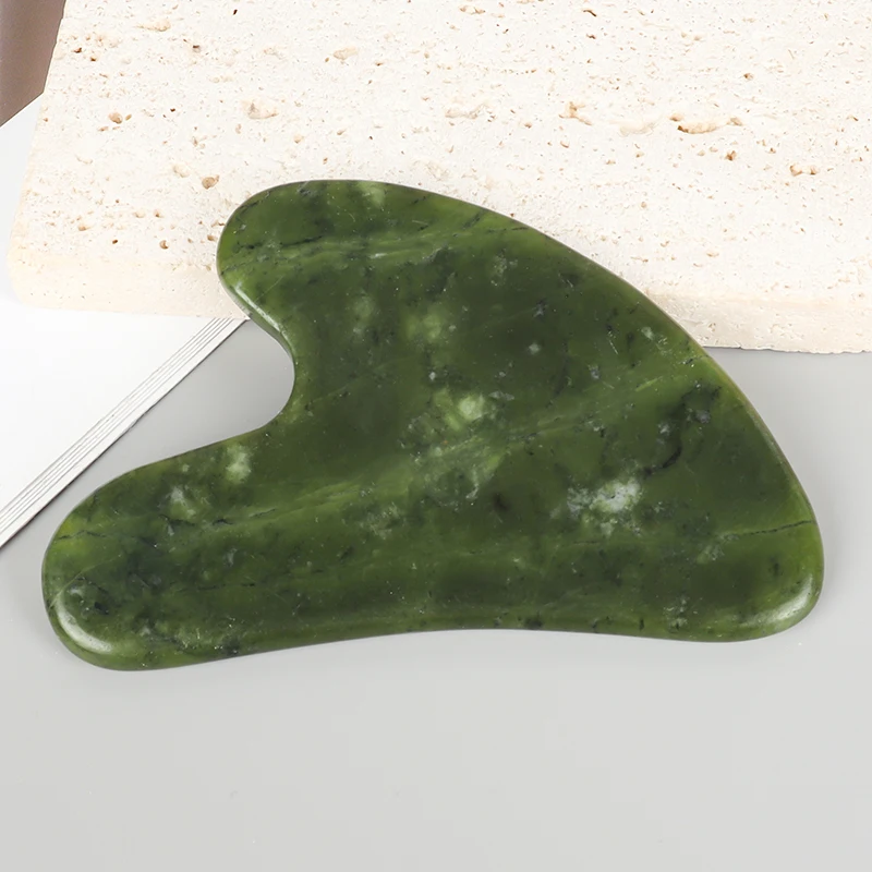 Helu Jade Gua Sha Tool Xiuyan Jade Heart-shape Massager Neck Massage Guasha Beauty Product Skin Care health Tool