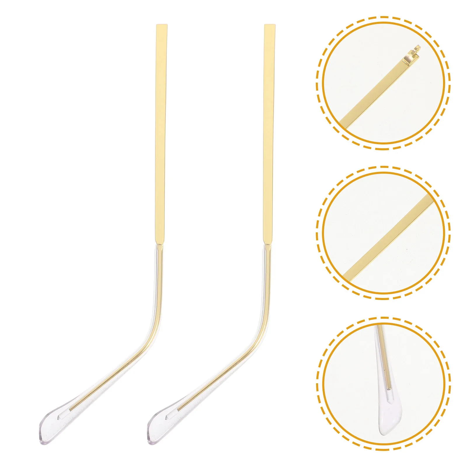 

1Pair Metal Eyeglass Replacement Temple Arms Simple Structure Proper Length Comfortable Wear Non-Irritating for All Eyeglasses