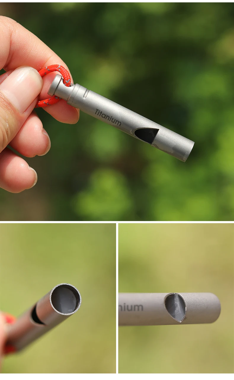 صافرة التيتانيوم للتخييم في حالات الطوارئ والمشي لمسافات طويلة صافرة صغيرة قلادة صافرة صغيرة #2