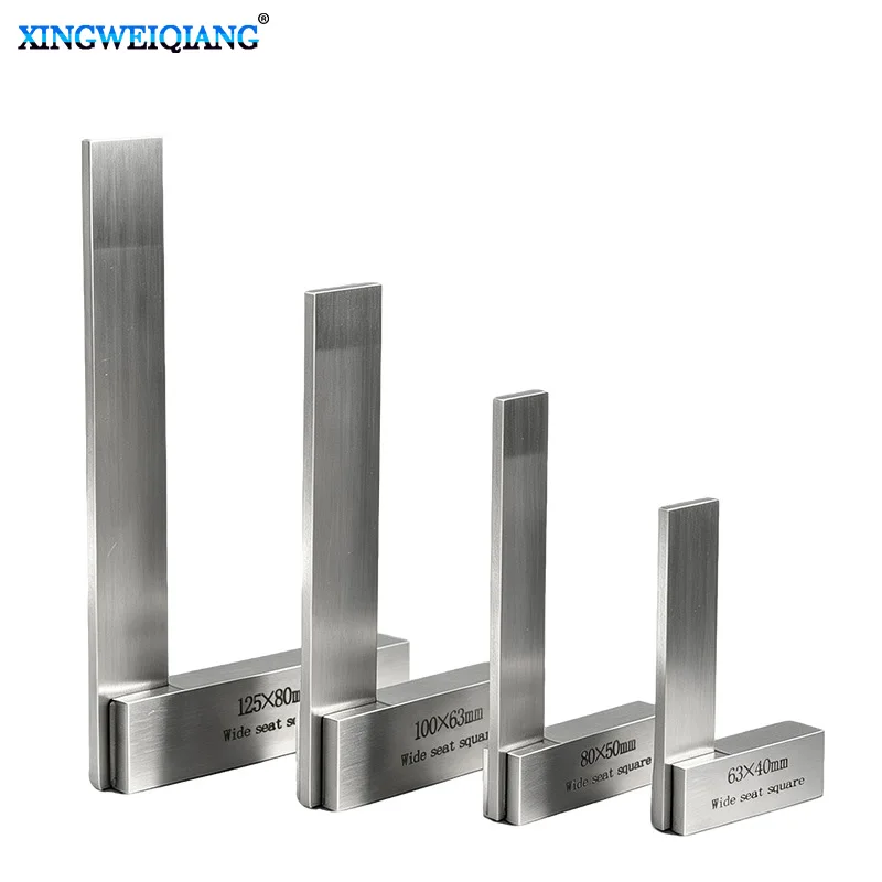 Metal French Ruler Stainless Steel Wide Base 90 Degree Right Angle Ruler High Precision L ...